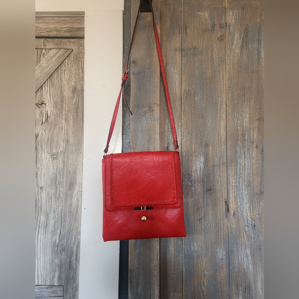 Faux Leather Crow Crossbody